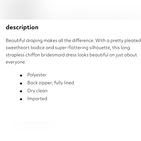 Davids Bridal Long Strapless Chiffon Dress w/Pleated Bodice Apple Red size 8 NWT - Picture 11 of 11